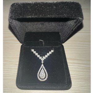 2.00 ctw VS2 Diamond 14kt White Gold Teardrop Necklace *LIKE NEW*